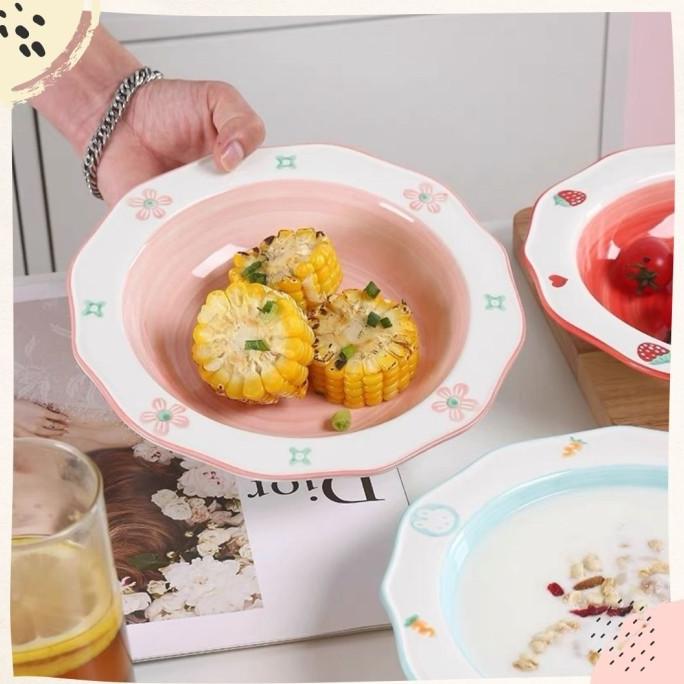 Peaches - Piring Keramik, Piring Cantik, Piring Lucu, Hadiah Natal SMD