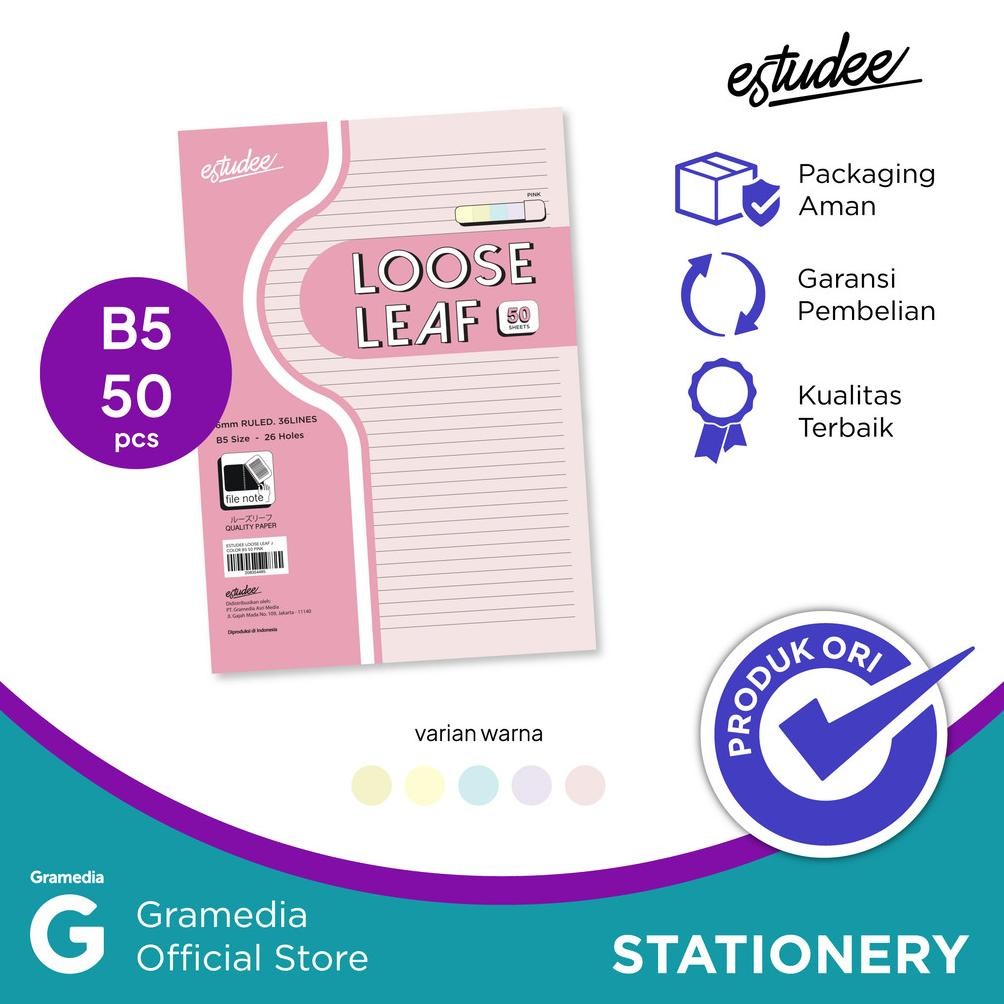 

Estudee Loose Leaf J Color B5 50 Pink