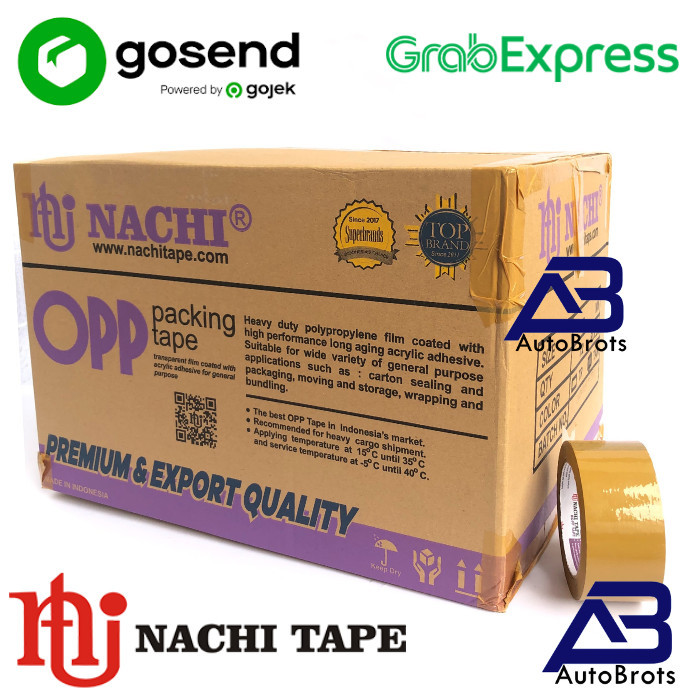 

TERLARIS! 1 Dus/72Roll Nachi Tape OPP Lakban Packing Coklat 2 Inch (48mm) X 90Y