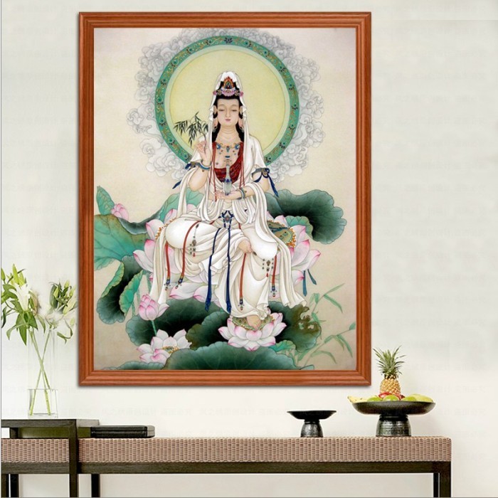 DIY Diamond Painting Full Dewi Kwan yim guan yin teratai 70x90cm D597