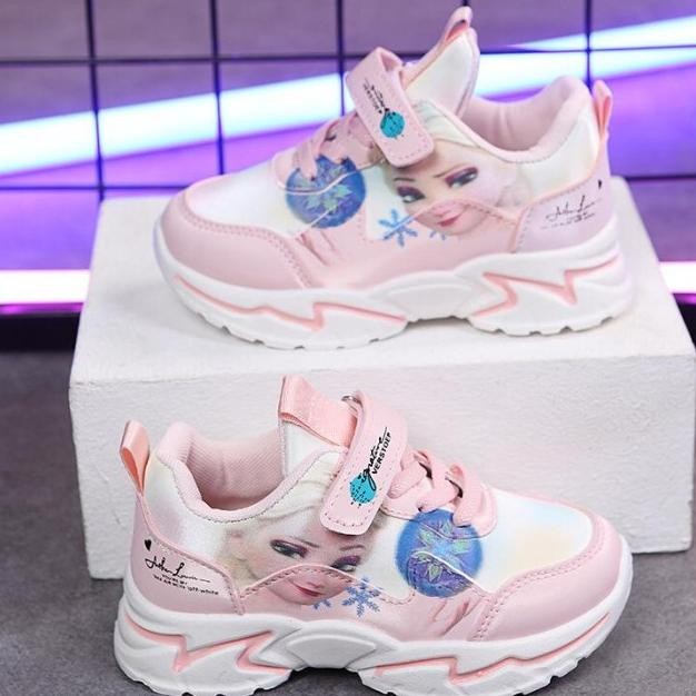 New Sepatu Sneaker Perempuan Sepatu Frozen Head Anak