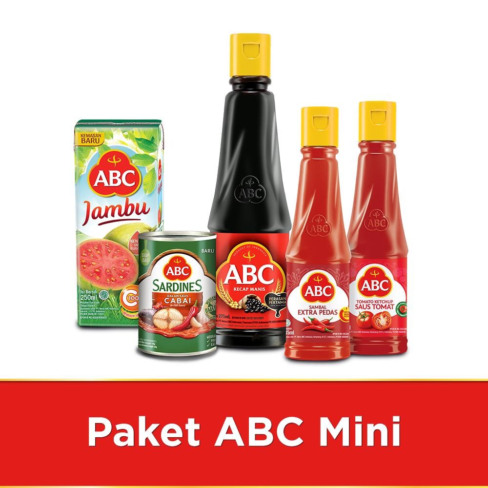 

ABC Kecap Manis + Saus Sambal Extra Pedas + Saus Tomat + Guava Juice + Sardines Chilli - Paket ABC Mini