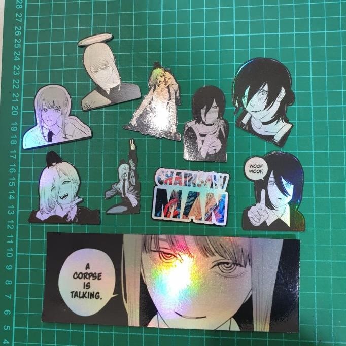 

Sticker Hologram Anime - PSH589 - Set 10 sticker - ChainSaw Man