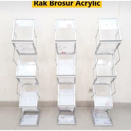 

TERMURAH - Rak Brosur Lipat Acrylic 7 Susun | Brochure Magazine Rack Display