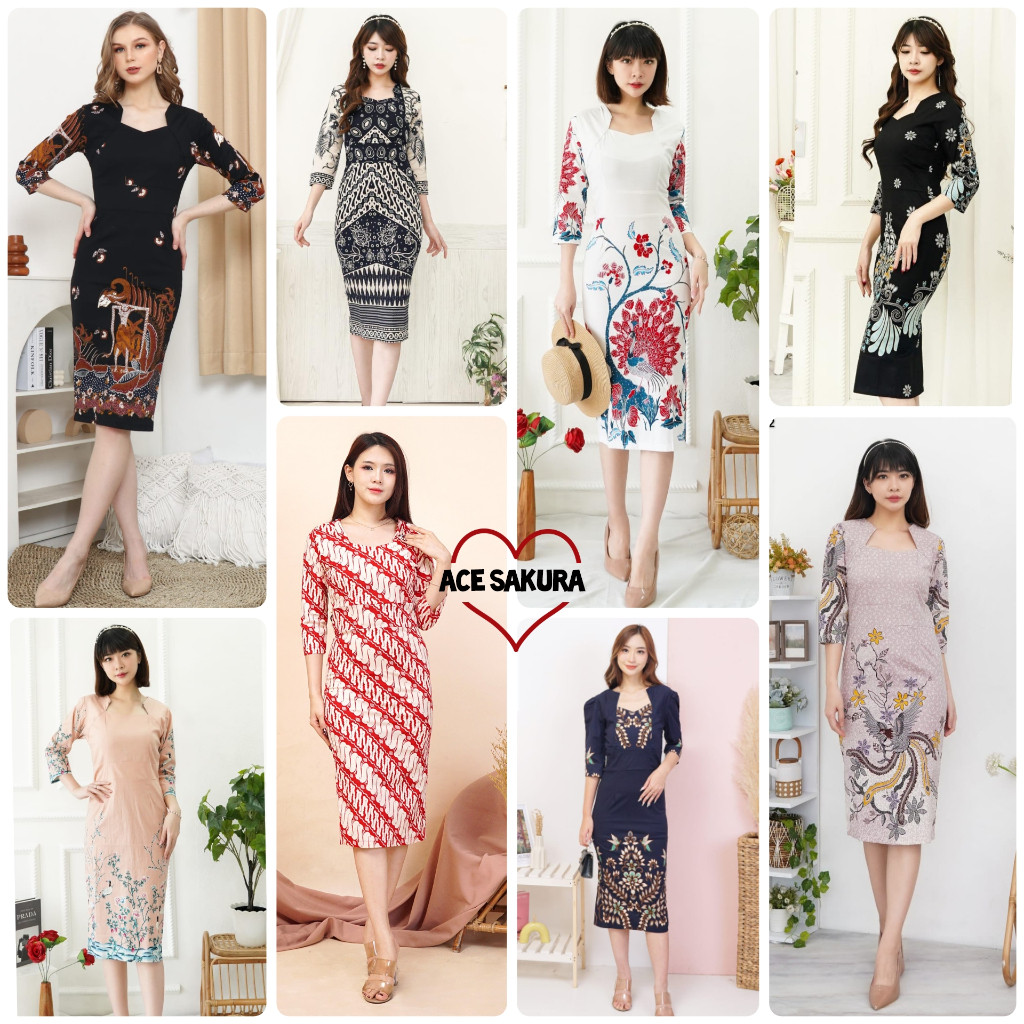 Dress Sexy DRESS BATIK GENDHIS BAJU WANITA KERJA KANTOR 132 577 LENGAN PENDEK 3/4 BAJU COUPLE