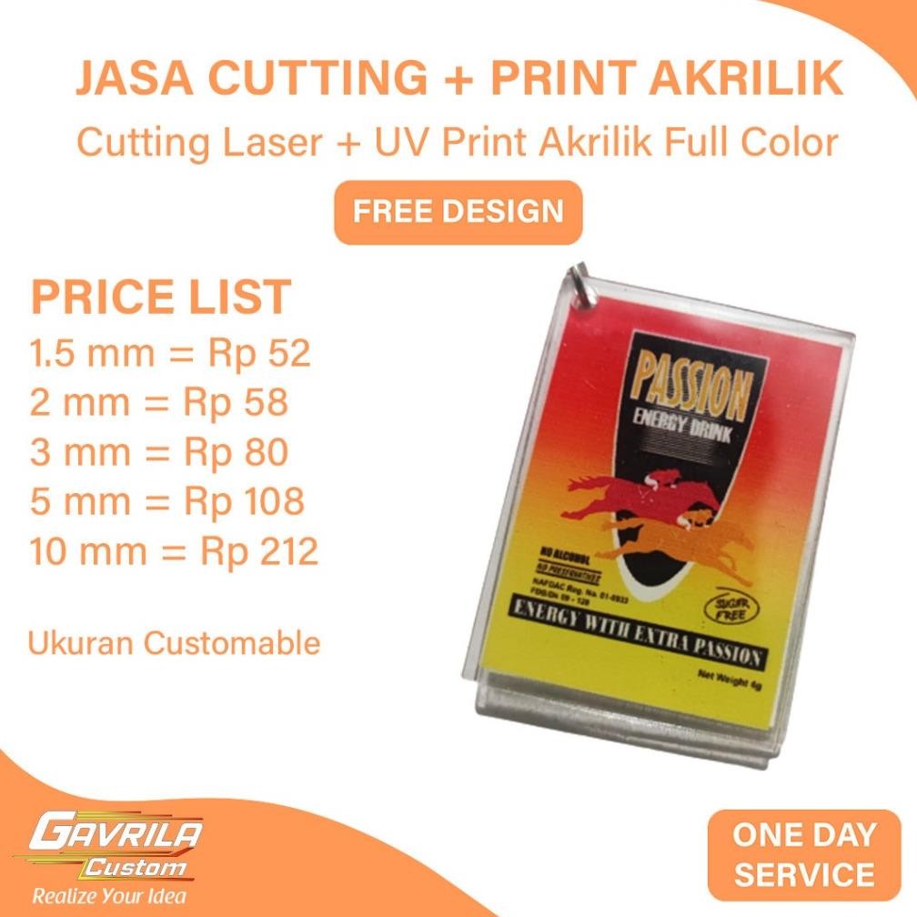 

Acrylic Akrilik Custom Print UV Full Color Cetak Akrilik Transparan
