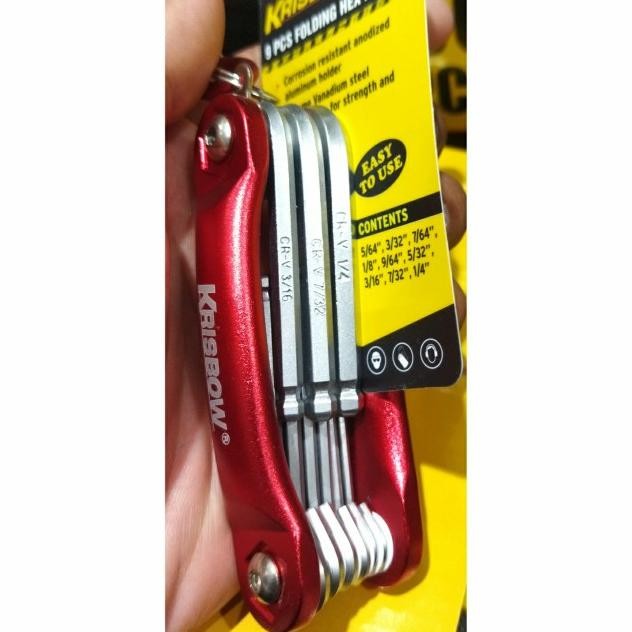 Kunci L Lipat Merah Krisbow