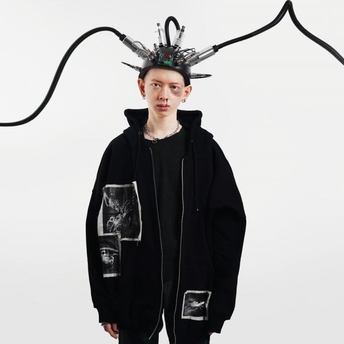 Jual Tagged - Strangers Oversized Mind Mess Zip Hoodie