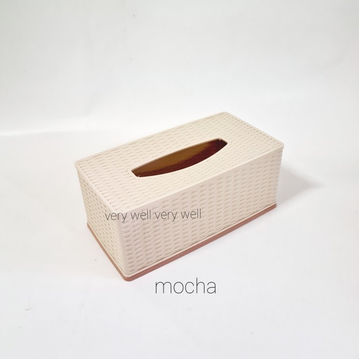 asvita tempat tissue kotak tisu segi motif rotan
