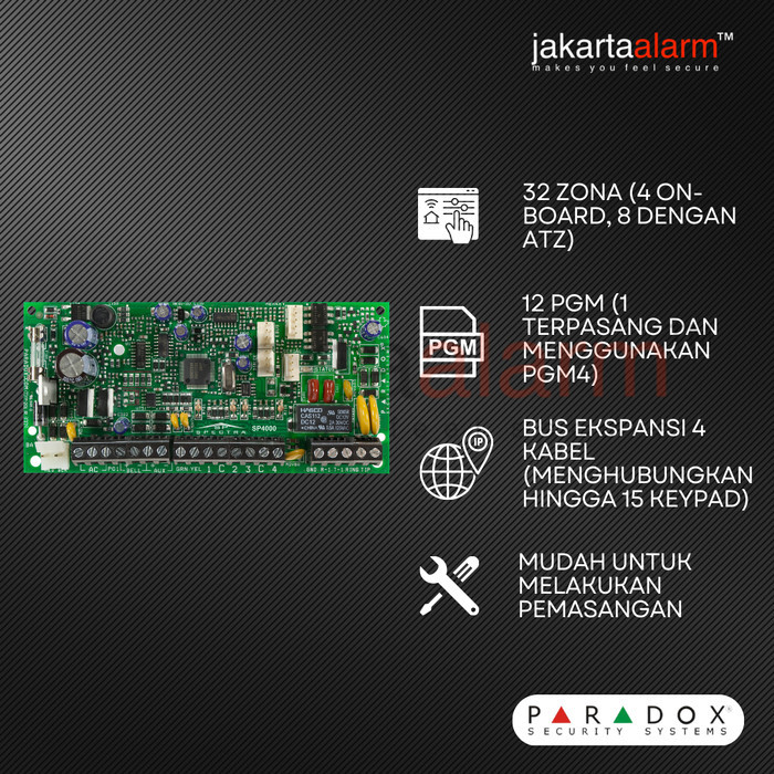 Alarm Control Panel 4 zone Paradox SP4000