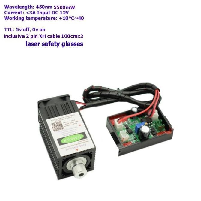 Laser Module 5.5W 445Nm 12Vdc  Ready