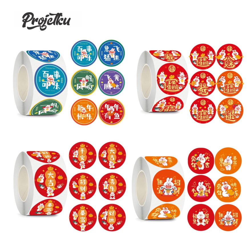 

500pcs Stiker Label Imlek Stiker Label Tahun Baru Stiker Label Chinese New Year