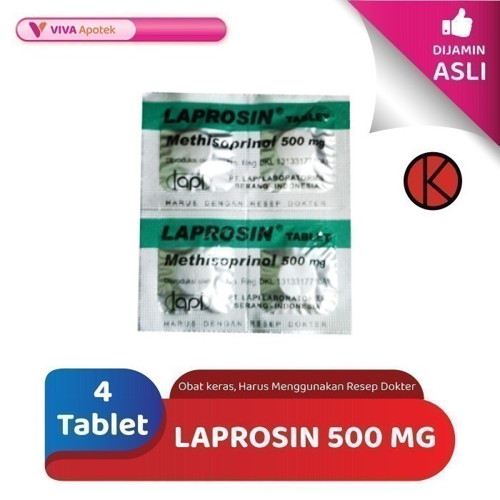 Laprosin 500 mg / Methisoprinol / Antivirus / Campak (4 Tablet)