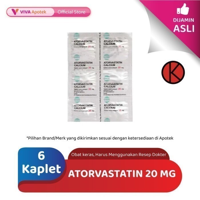 Atorvastatin 20 mg (6 Kaplet)