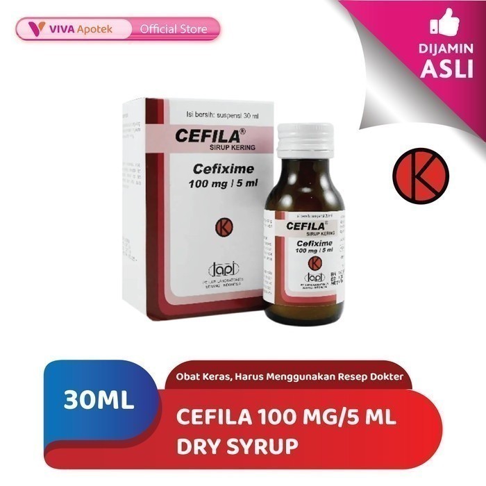 Cefila 100 mg/5 ml Dry Syrup / Cefixime / Antibiotik (30 ml)