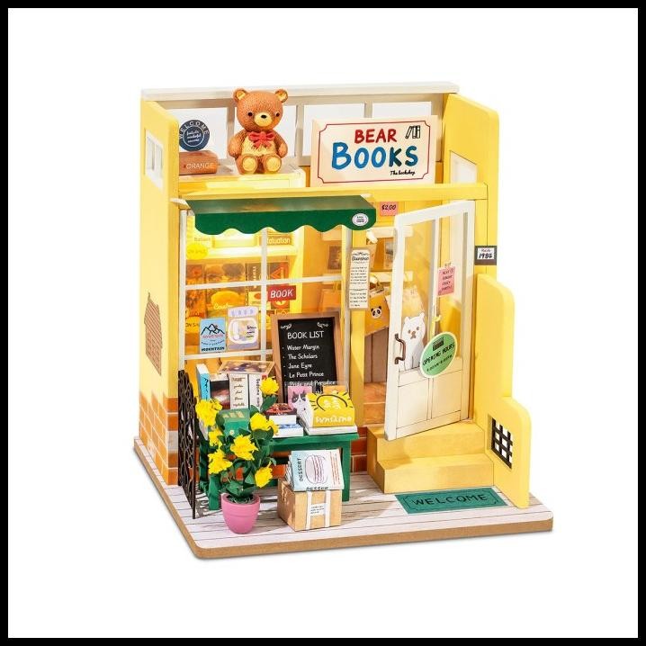 Robotime Rolife Mind-Find Bookstore Diy Miniature House Dg152