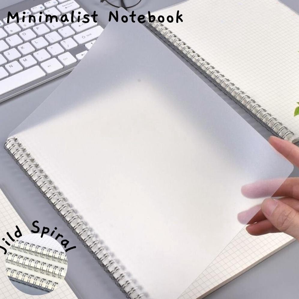 

A6 A5 B5 A4 Grid/Line/Blank Spiral Notebook Transparant 80 Lembar Note Book Buku Tulis Jurnal