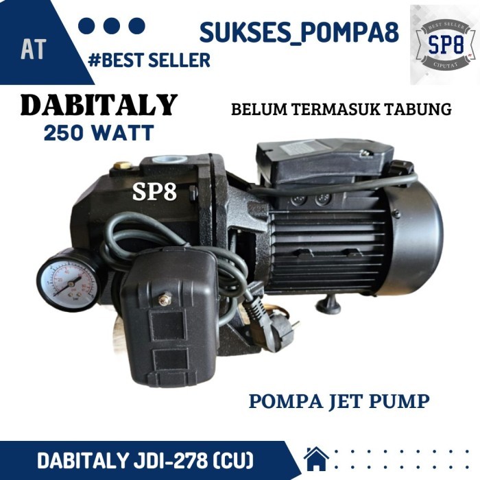 Pompa Air Dabitaly Jdi-278 (Nt) Tembaga Otomatis / Pompa Air Jet Pump Bebas Ongkir