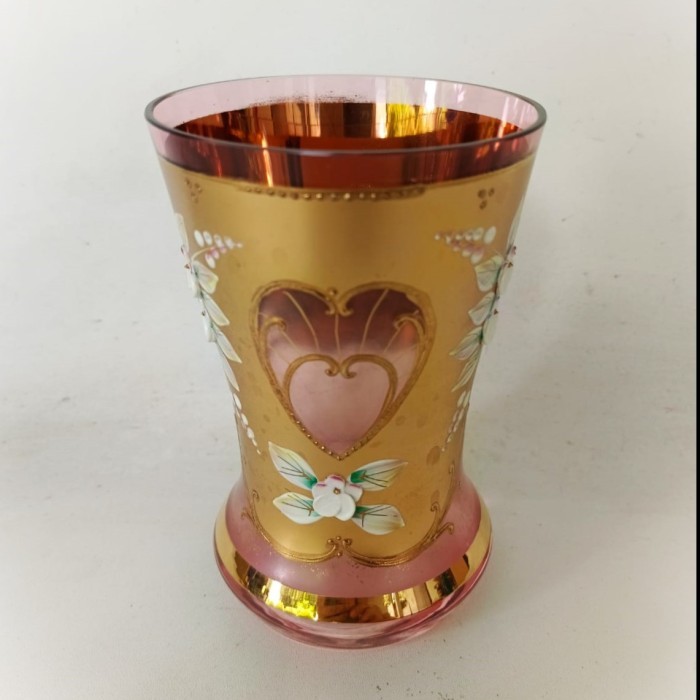 BOHEMIA CRYSTAL BORO RED VASE - VAS GENTONG KRISTAL MERAH - AUTHENTIC