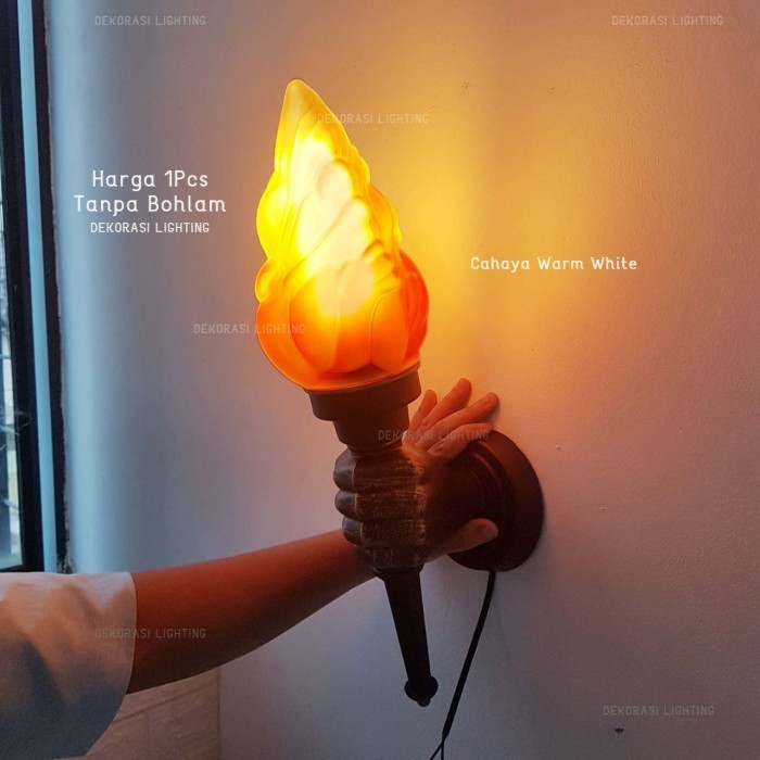 Gercep L1001 Lampu Dinding Taman Pila Api Obor Waterproof Vintage Hias