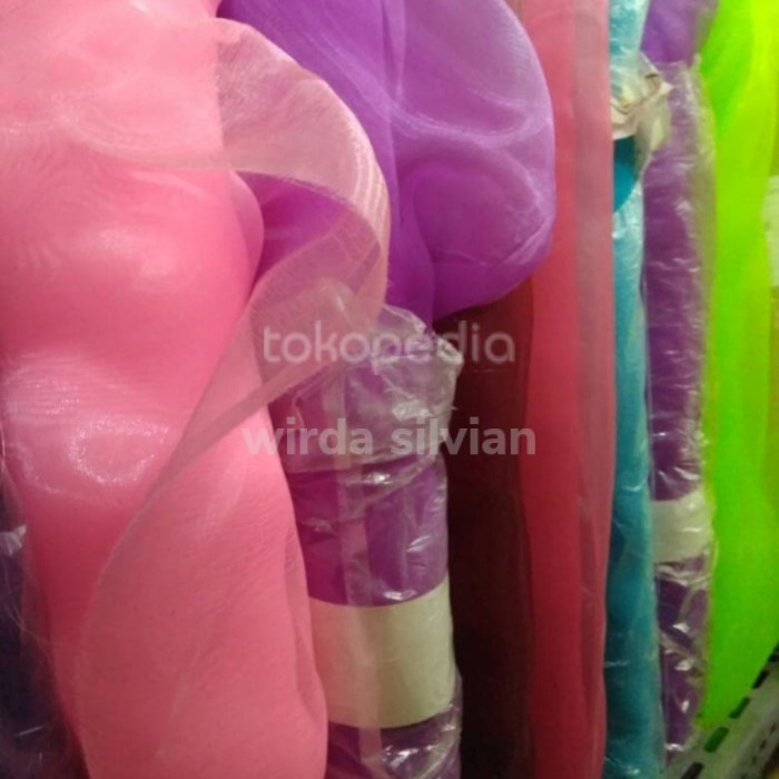 Kain Organdi Kain organdi silk Kain Organdi Kaca 1 Roll 50 yard Bahan