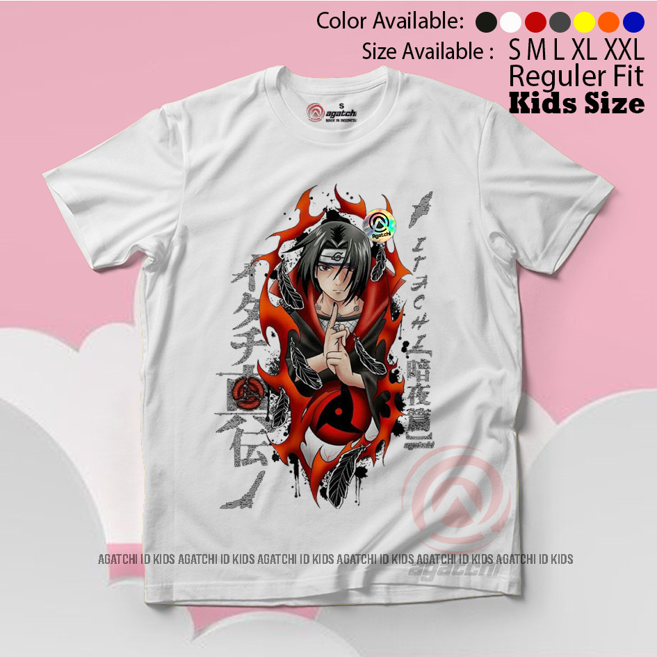 Kaos Distro Anak Baju Distro Kaos Atasan Anak Laki Laki Anime Naruto Shipuden - Uchiha Itachi V2