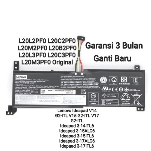 Baterai Lenovo Ideapad V14 G2-ITL V5 G2-ITL V17 G2-ITL Original