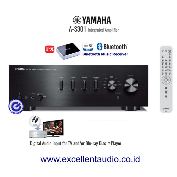 Paket Yamaha AS301 AS 301 stereo amplifier PX Bluetooth transmitter