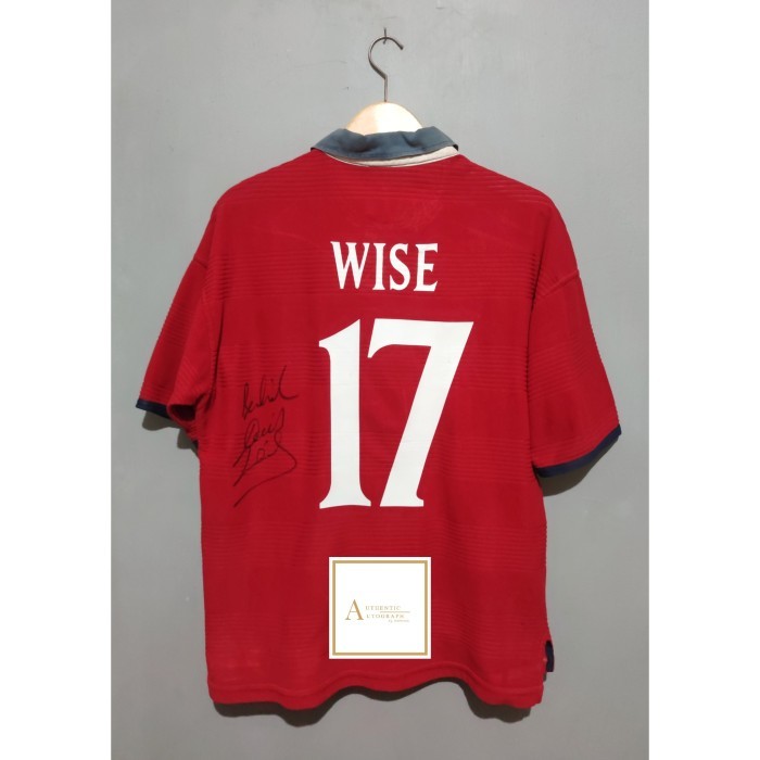 JERSEY ORIGINAL ENGLAND INGGRIS AWAY 1999/2000/2001 SIGNED WISE