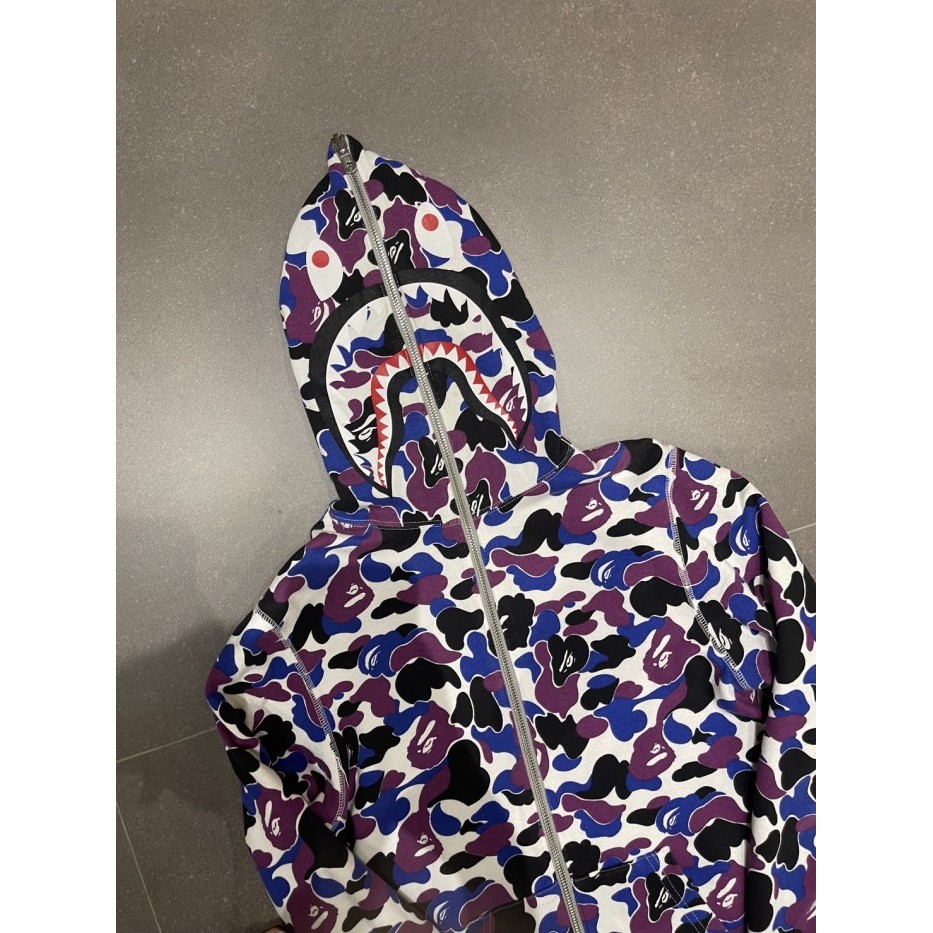 BAPE SHARK WGM FULLZIP HOODIE PURPLE REVERSABLE AUTHENTIC ORIGINAL