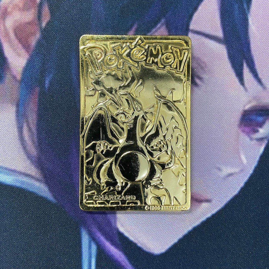 #06 charizard 23 karat gold plated trading card original - pokemon special edition burger king 1999