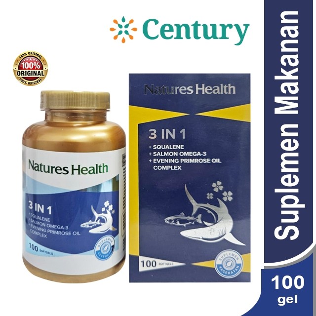 Nature's Health Squalene Omega-3 EPO 100 Softgel / Vitamin / Suplemen /  Omega 3