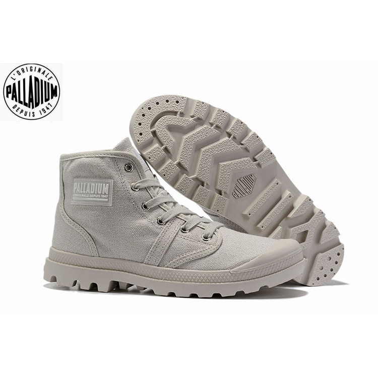 100%Original PALLADIUM Grey White Martin Boots sepatu kanvas pria dan wanita ukuran 35-45. |sRNgRkwW