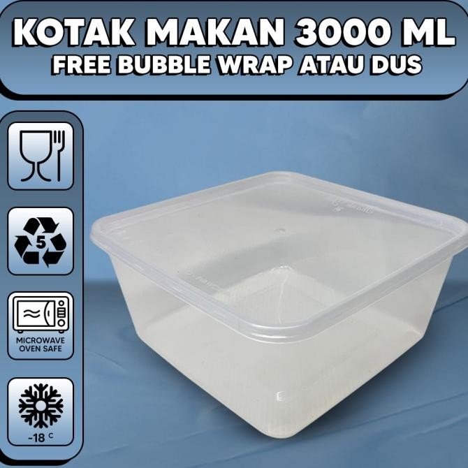 THINWALL JUMBO - KOTAK MAKAN PLASTIK 3000ML / WADAH PLASTIK 3000 ML 2010T
