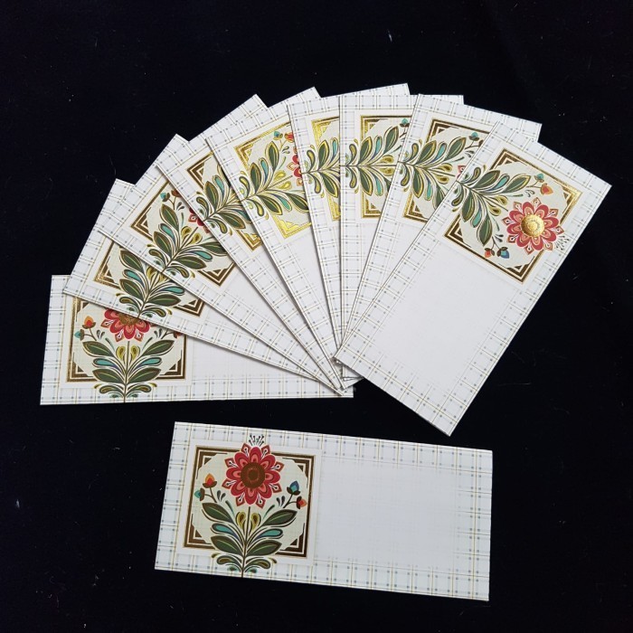 

((((()paling dicari] Envelopes For Money/Gift/Kherchi/Shagan/Angpao - Off White Flower - Pack of 10