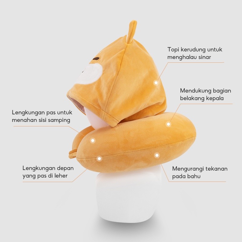 Ohsome - Alba Sol Hooded Neck Pillow Bantal Leher