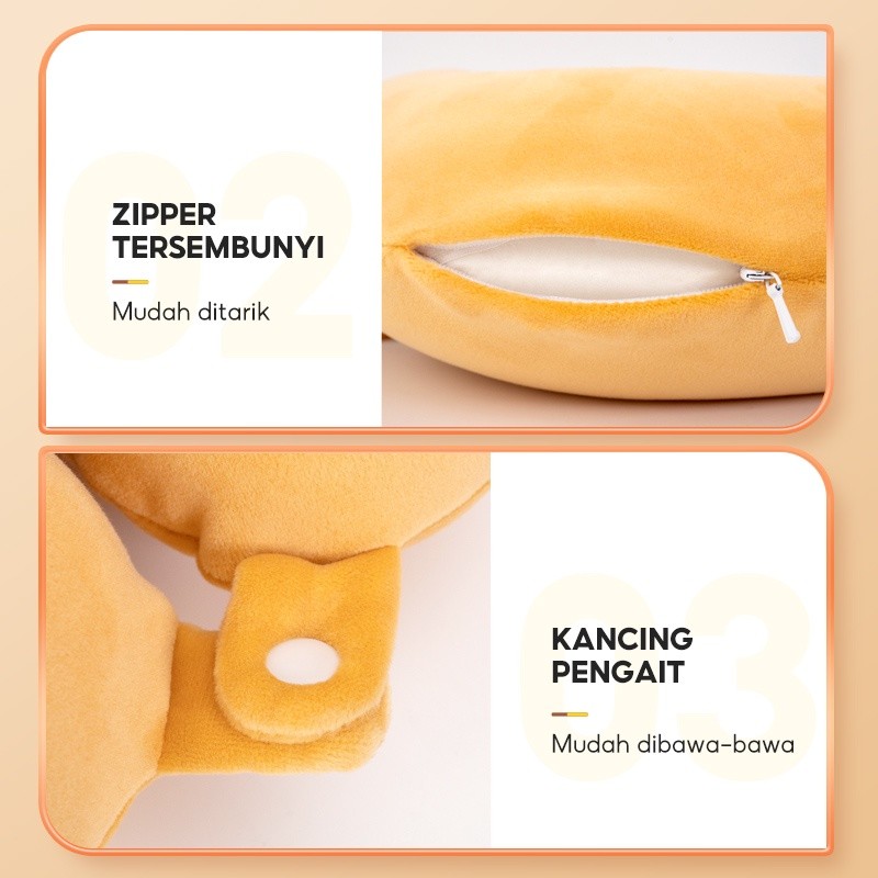 Ohsome - Alba Sol Hooded Neck Pillow Bantal Leher