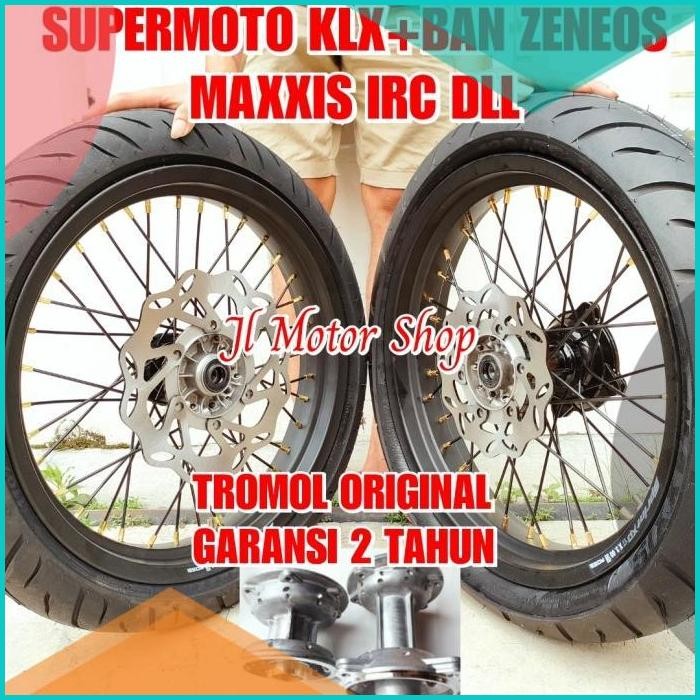 Sepaket Velg SET Supermoto Klx 150 L S BF - D-Tracker Plus Ban IRC 14