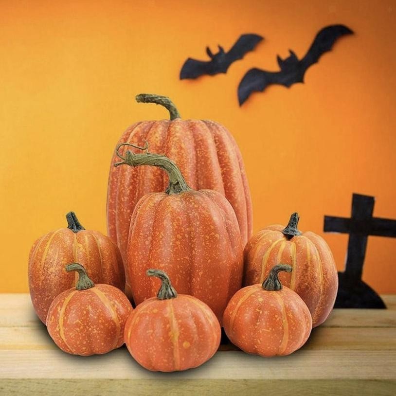 GHT PUMPKIN LABU HALLOWEEN ARTIFICIAL WARNA ORANGE TERLARIS