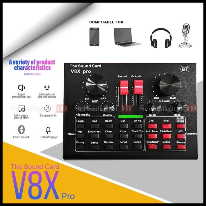 Soundcard V8X Pro Usb Headset Microphone Webcast Live Broadcast