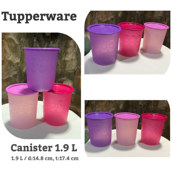Toples Tupperware Tempat Kerupuk atau Susu Anak Mosaic Canister Purple