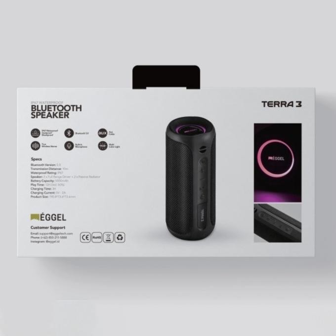 [ Rey Acc ] Eggel Terra 3 Speaker Bluetooth Waterproof Original Resmi