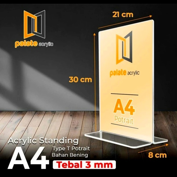 

Sale Acrylic Tent Card A4 T Portrait Tebal 3Mm/ Akrilik Tent Holder A4