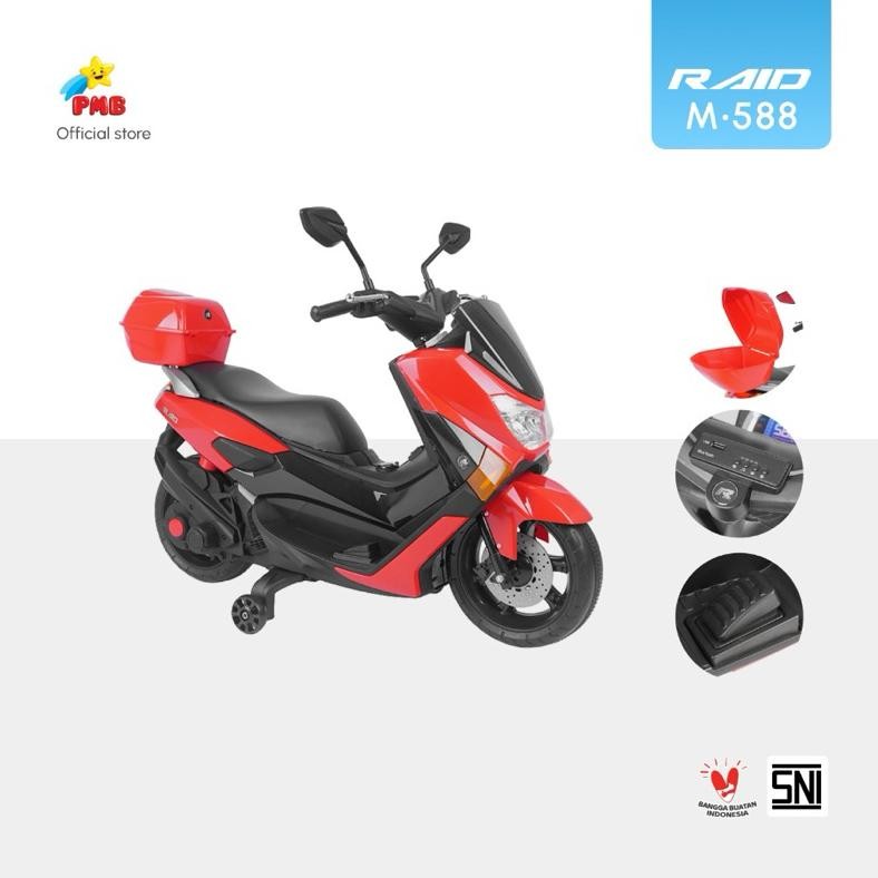 Baru PMB MAINAN  MOTOR AKI Anak PMB M588 RAID Nmax M 588 Berkualitas