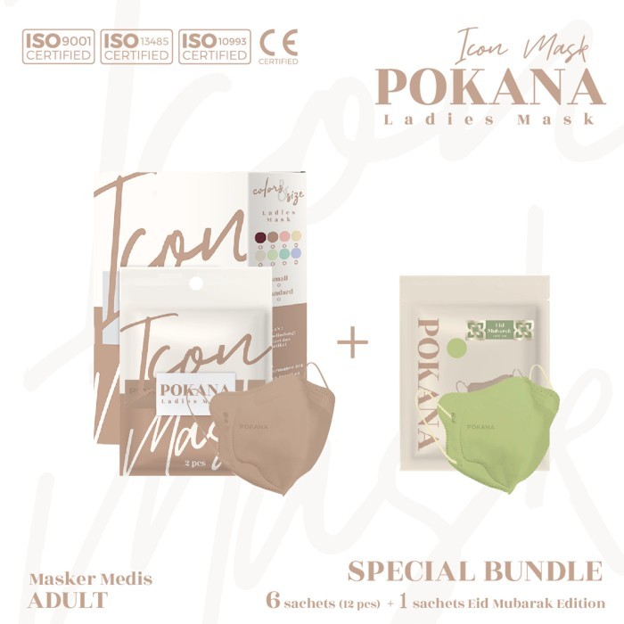 Terbaru Pokana Icon (Ladies Mask) 4Ply Medical Mask Bundle Ladies