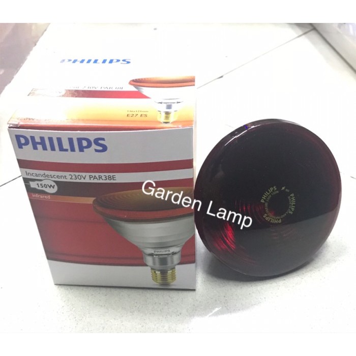 Terlaris Lampu Philips Infraphil 150 Watt Type Par38E - Infrared