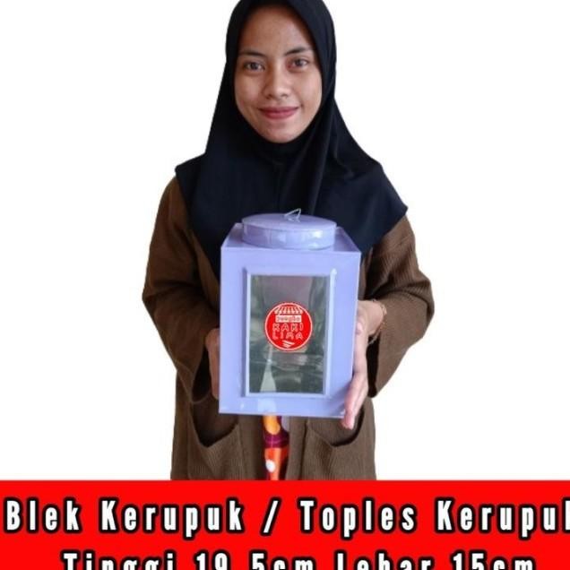 Toples Kaleng Kerupuk Jadul / Blek Kerupuk / Toples Kerupuk Warna