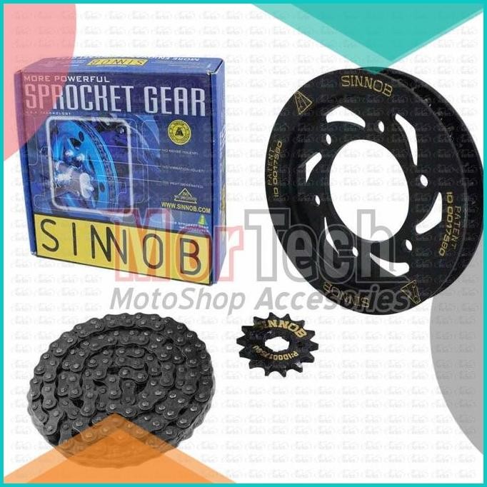 Chain Kit Gear Set Rantai Motor Sinnob Yamaha R25 Colour Chain Hitam