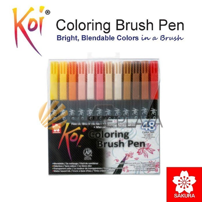 

T E R B A R U TALA_STORE. SAKURA KOI BRUSH PEN SET 48 - SAKURA KOI COLORING BRUSH