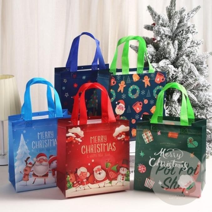 

monggo] Tas Kantong Natal PVC Paper Bag Goodie Bag Tas Souvenir Kado Christmas